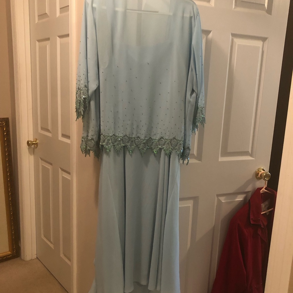 R & M Richards Light Blue Maxi Dress